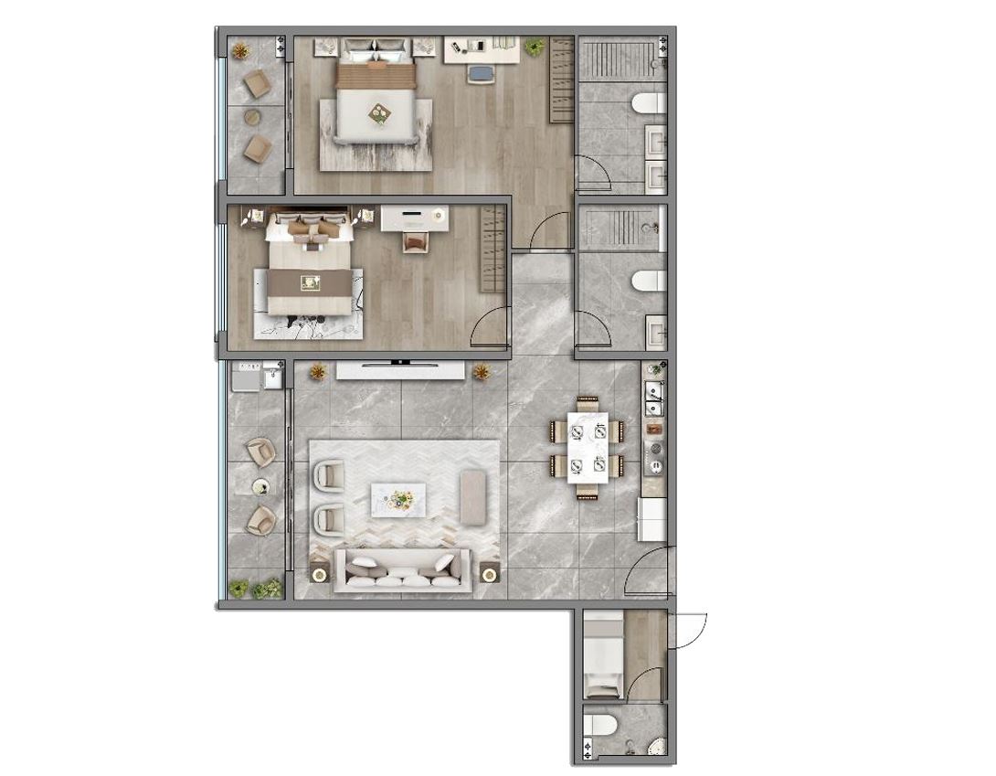 2 Bed Promax + DSQ floor plan