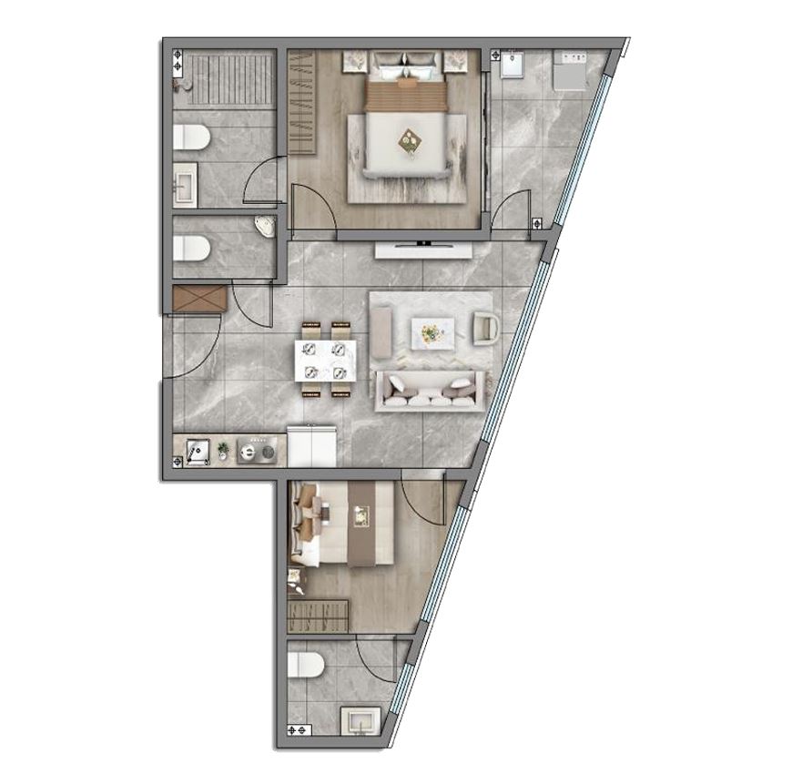 2 Bed floor plan