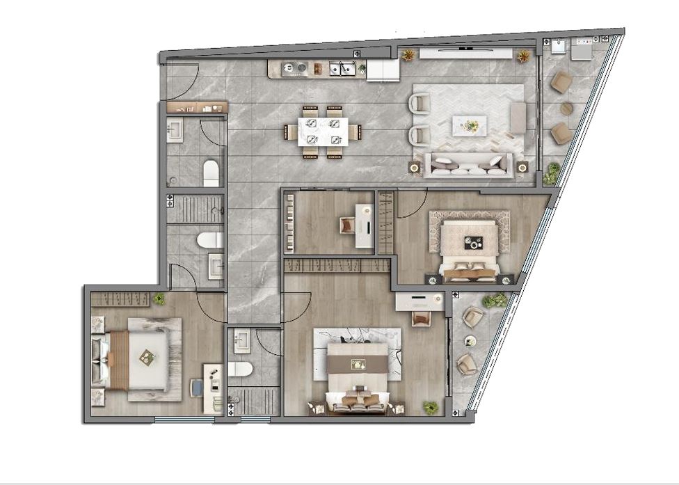3 Bed + Study-A + DSQ floor plan