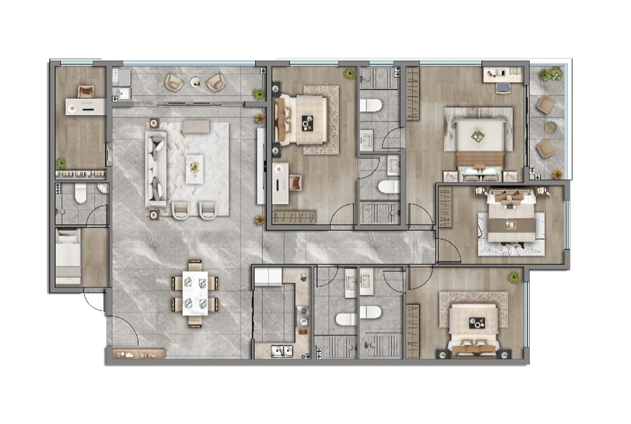 4 Bed + Study + DSQ floor plan