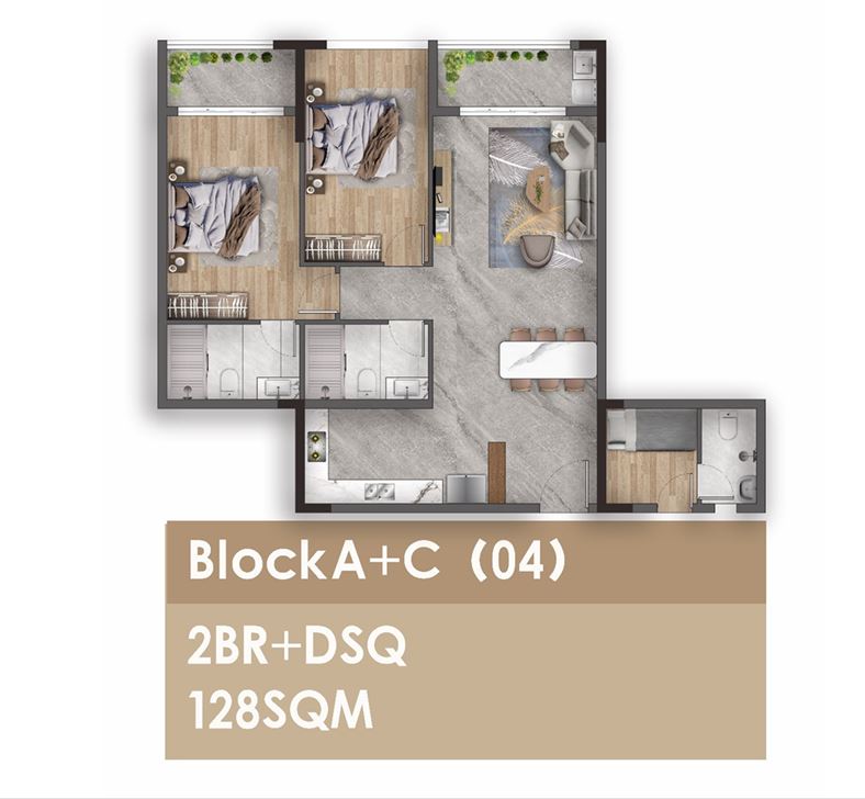 2 bed + dsq block a + c (04) floor plan